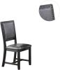 Classic Kitchen Dining Room Set of 2 Side Chairs PU foam upholstered Seat Back Side Chairs Grey Finish Modern Breakfast Chairs