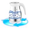 Brentwood KT-1962W 1.7L Cordless Glass Electric Kettle with Tea Infuser, White