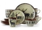 Elama Majestic 16 Piece Luxurious Stoneware Dinnerware Set